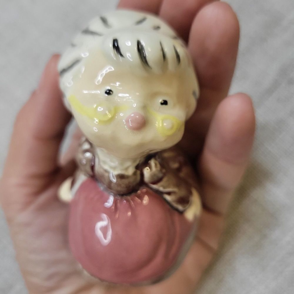 Naughty Grandmother figurine porcelain Christmas Themed Signed